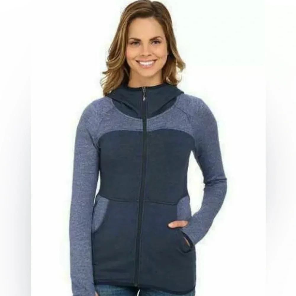 The North Face Women's Harmony Park Full Zip Hoodie, blue pink hood sweatshirt